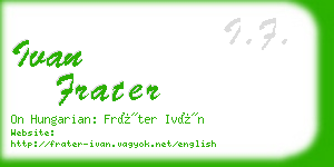 ivan frater business card